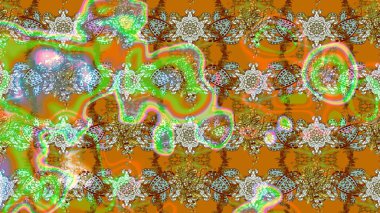 Nakış desenli çiçek deseni. Renkli grunge, soyut arkaplanı colokahverengi çiçeklerle süslüyor. İzler, kumaş, duvar kağıtları, tekstil için raster dokusu.