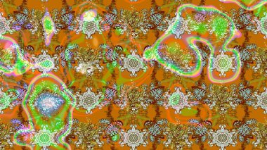 Kahverengi renkli etnik çiçeklerin olduğu zarif bir eskiz modeli. Raster Çiçek İllüstrasyonu güzel tekstil..