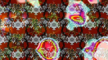 Raster illüstrasyonundaki çiçek desenli çizim. Kahverengi renkli çiçekler. Renkli Bahar Teması eskiz kalıbı. Düz Çiçek Elementleri Tasarımı.