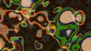 Raster illüstrasyonundaki çiçek desenli çizim. Kahverengi renkli çiçekler. Renkli Bahar Teması eskiz kalıbı. Düz Çiçek Elementleri Tasarımı.