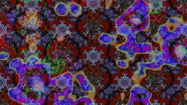 Kumaş desenli papatya çiçeği detayı. Kahverengi renkte çiçekler.