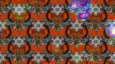 Küçük çiçekteki sevimli çiçek deseni. Güzel karalamalı çiçek desenli çizim. Güzel kumaş deseni. Raster illüstrasyonu.