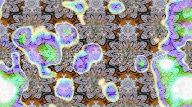 Çiçekli karalama şeklinde Raster çiçek deseni. Gri renklerde bahar çiçekleri. Raster illüstrasyonu.