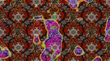 Eskiz arkaplan modeli. Kahverengi yapraklı yabani çiçekler. Suluboya, elle çizilmiş. Raster illüstrasyonu.