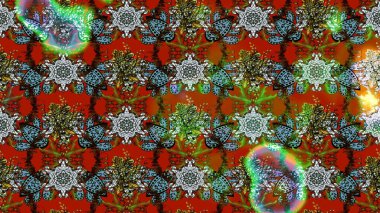 El çizimi çiçek çizimi deseni (fayans). Şirin çiçekli, desenli, kahverengi renkli bir eskiz deseni. Tekstil için suluboya çizim deseni.