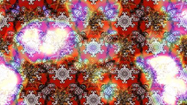 Şirin çiçek elementleri. Raster illüstrasyonu. Taslak desenli, modaya uygun kumaş deseni. Renkli Bahar Teması eskiz kalıbı. Düz Çiçek Elementleri Tasarımı.