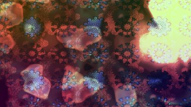 Kahverengi renkli etnik çiçeklerin olduğu zarif bir eskiz modeli. Raster Çiçek İllüstrasyon Şirin Tekstil.