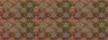 Raster illüstrasyonu. Kusursuz çiçek deseni. Kahverengi renkli Asyalı tekstil.