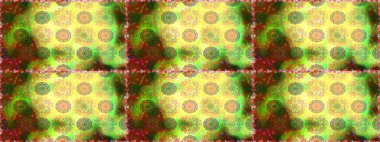 Yumuşak, yeşil renkli bahar çiçekleri. Raster deseni. Raster illüstrasyonu. Patlayan çiçekler soyut yerleştirilmiş.