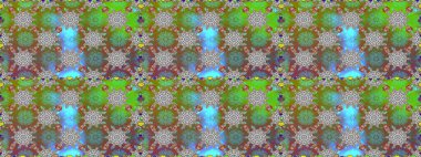 Yeşil renklerde. Raster illüstrasyonu. Güzel kumaş deseni. Raster illüstrasyonunda kusursuz çiçek deseni.