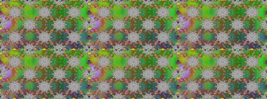 Renkli Bahar Temalı Kusursuz Arkaplan. Düz Çiçek Elementleri Tasarımı. Raster illüstrasyonunda kusursuz çiçek deseni. Güzel kumaş deseni.