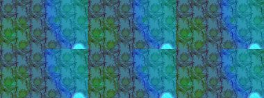 El yapımı çiçek ve bitki koleksiyonu. Raster illüstrasyonu. Robot resim tarzı mavi ve yeşil renkler. Şirin karalamalı çiçek desenli çizim. Raster illüstrasyonu.