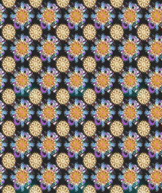 Çiçek buketleriyle klasik tarzda kusursuz desenler. Gri ve bej renklerde. Raster illüstrasyonu.