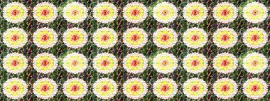 Düz Çiçek Elementleri Tasarımı. Renkli Bahar Teması eskiz kalıbı. Yeşil ve nötr renklerde çiçekler. Çiçekle çizim deseni.