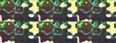 Raster illüstrasyonundaki çiçek desenli çizim. Kahverengi ve yeşil renkte çiçekler.