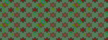 Renkli Yaz Temalı eskiz kalıbı. Raster Illustrasyon 'daki Çiçek Deseni' nin son moda çizimi. Güzel kumaş deseni. Düz Çiçek Elementleri Tasarımı.