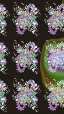 Gömlek baskısı için çiçek boyası. Çiçek desenli eskiz. Gri renkli çiçekler.