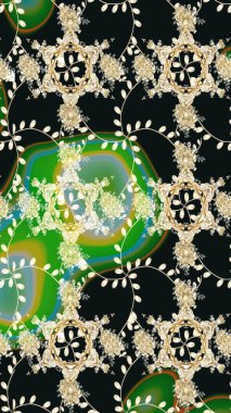 Çiçek desenli çizim. Raster illüstrasyonu. Asya tekstil tarzında. Güzel kumaş deseni. Renkli Bahar Teması eskiz kalıbı. Düz Çiçek Elementleri Tasarımı.