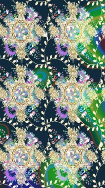 Çiçekli yaz çiçekleri. Küçük çiçekte güzel bir desen. Küçük renkli çiçekler. Moda baskıları için zarif bir şablon. Motley illüstrasyonu. Çizim.