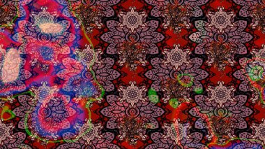 Çiçek deseni. Raster illüstrasyonu. Chichi 'nin kumaş kalıbını çiz. Renkli Bahar Teması eskiz kalıbı. Düz Çiçek Elementleri Tasarımı.