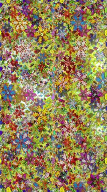 Raster - stok. Yeşil ve nötr çiçekli kusursuz desen, suluboya çiçek deseni, şirin çiçek, duvar kağıdı, kart veya kumaş için fayanslı.