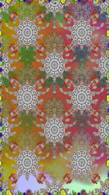 Küçük çiçekli şirin bir desen. Çiçek ve yapraklı çiçek deseni. Raster illüstrasyonu.