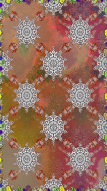 Küçük çiçekli basit, dikişsiz desen. Raster illüstrasyonu. Moda baskısı, albüm, ambalaj kağıdı ve duvar kağıdı için zarif dekoratif süslemeler. Kahverengi renkte şirin çiçekler..