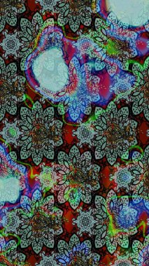 Tekrar eden çiçek arkaplanı, zarif mavi çiçek duvar kağıdı. Mavi renkler üzerine çiçek desenli çizimler, el yapımı papatyalar, papatyalar..