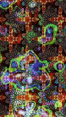 Çizgi çizimi kalıbı. Raster Moda kumaş deseni. Şirin çiçekler..