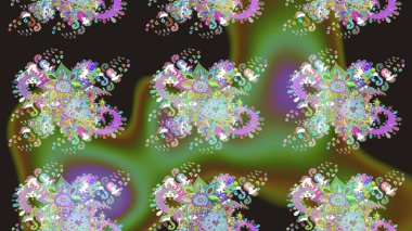 El çizimi Raster çizimi. Çizim çiçek deseni duvar kağıdı, web sitesi arka planı, ambalaj kağıdı, davetiye, broşür, afiş veya web sitesi için kullanılabilir. Karalama elementleri.