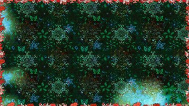 Düz Çiçek Elementleri Tasarımı. Renkli Bahar Temalı Kusursuz Arkaplan. Kusursuz bir mahsul. Raster Şirin kumaş deseni.