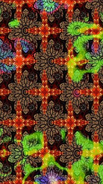 Renkli Bahar Teması eskiz kalıbı. Raster illüstrasyonundaki çiçek desenli çizim. Siyah renkli çiçekler. Düz Çiçek Elementleri Tasarımı.