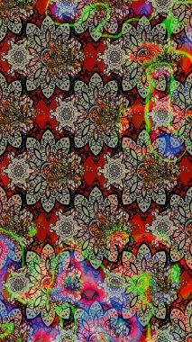 Raster. Tomurcukları çiçek olan sevimli bir çiçek deseni. Eski usul. Kumaş, tekstil, duvar kağıdı baskısı için. Eskiz geçmişi. Raster illüstrasyonu.