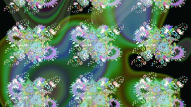 Çiçekli yeşil renkte bir çiçek deseni çiz. Suluboya tarzında yeşil renkte çiçekler.