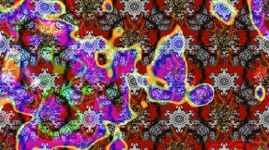 Raster illüstrasyonundaki çiçek desenli çizim. Gri renkli çiçekler.