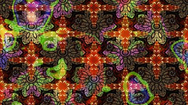 3D çiçekler, eskiz. Raster illüstrasyonu. Kahverengi renklerde.