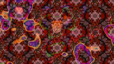 Raster düz çiçek çizim deseni. Hediye ambalaj kağıdı, tebrik kartları, posterler ve pankart tasarımı. Kahverengi renkte çiçekler.