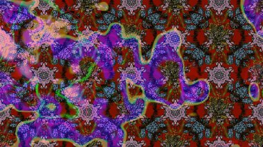 Küçük çiçekteki sevimli çiçek deseni. Güzel karalamalı çiçek desenli çizim. Güzel kumaş deseni. Raster illüstrasyonu.