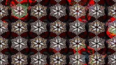 Çizim çiçek deseni duvar kâğıdı olarak kullanılabilir. Siyah renkli çiçekler. Raster illüstrasyonu.