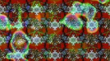 Raster illüstrasyonundaki çiçek desenli çizim. Kahverengi renkli çiçekler. Renkli Bahar Teması eskiz kalıbı. Düz Çiçek Elementleri Tasarımı.