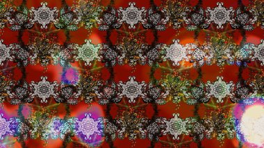 Üzerinde gelincikler ve vadi zambakları olan renkli çiçek desenli nakış deseni. Tekstil tasarımı için kahverengi renkli geleneksel halk çiçekleri buketi.