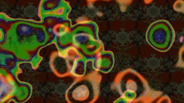 Çiçekli karalama şeklinde Raster çiçek deseni. Nazik, sevimli çiçek arkaplanı. Kahverengi renkte çiçekler.