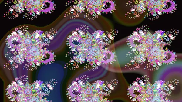 Hediye ambalaj kağıdı, tebrik kartları, posterler ve pankart tasarımı. Raster düz çiçek çizim deseni. Kahverengi renkte çiçekler.