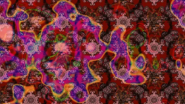 Eski usul küçük çiçekli şirin bir eskiz deseni. Moda arka planında parlak buketler. Kumaş, duvar kağıdı ve kağıt üzerine baskı yapmak için gelişen arka plan. Raster illüstrasyonu.