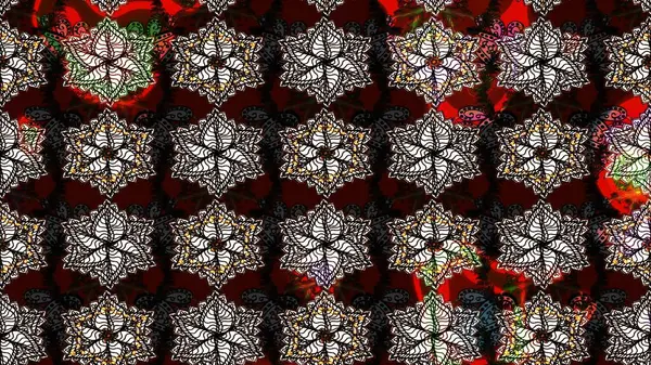 Çizim çiçek deseni duvar kâğıdı olarak kullanılabilir. Siyah renkli çiçekler. Raster illüstrasyonu.