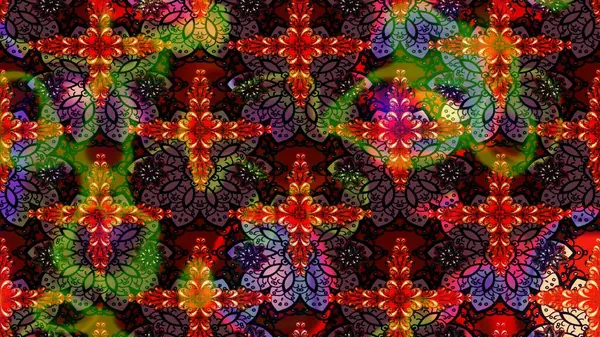 Çiçek süslemeli çizim deseni. Kahverengi renkli çiçekler. Raster illüstrasyonu.