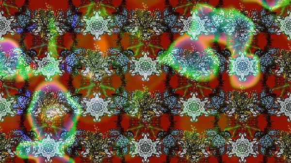 Raster illüstrasyonundaki çiçek desenli çizim. Kahverengi renkli çiçekler. Renkli Bahar Teması eskiz kalıbı. Düz Çiçek Elementleri Tasarımı.