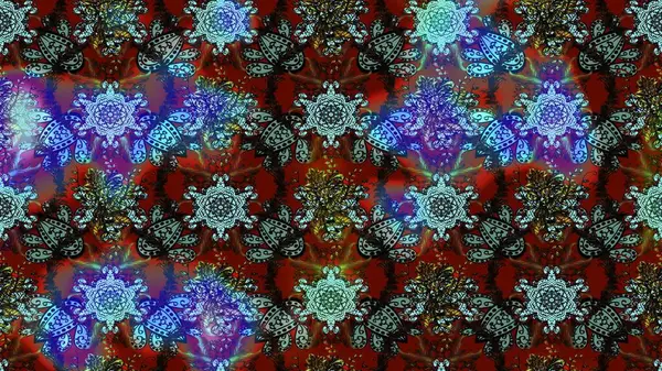 Tropik çiçek desenleri. Raster illüstrasyonu. Mavi renkte çiçekler.