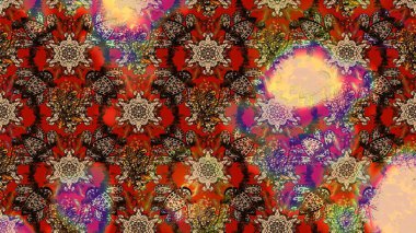 Kahverengi renkli bitkilerden oluşan parlak çiçekli çizim deseni.