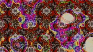 Çizim çiçek deseni duvar kâğıdı olarak kullanılabilir. Kahverengi renkli çiçekler. Raster illüstrasyonu.